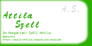 attila szell business card